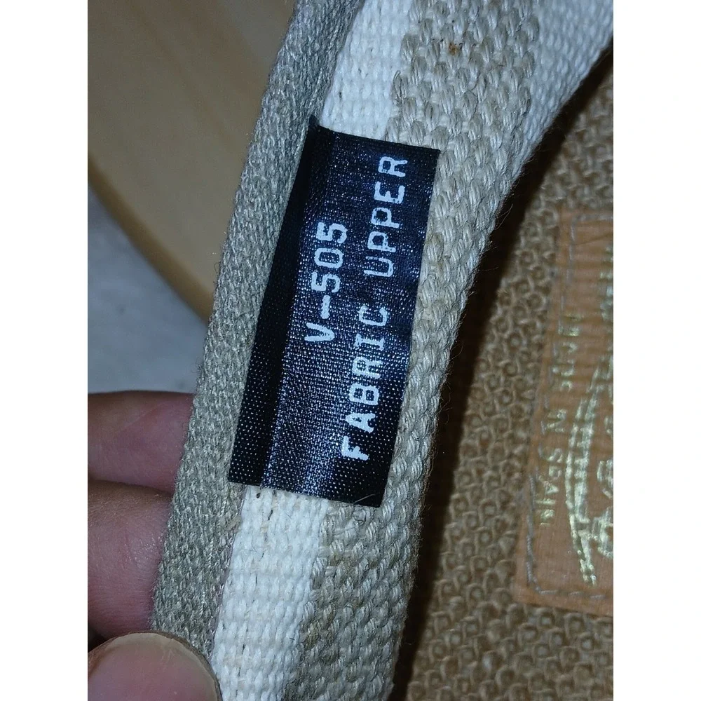 Bass Women's Summer Cream Striped Espadrilles Flats Size 11 Made in Spain